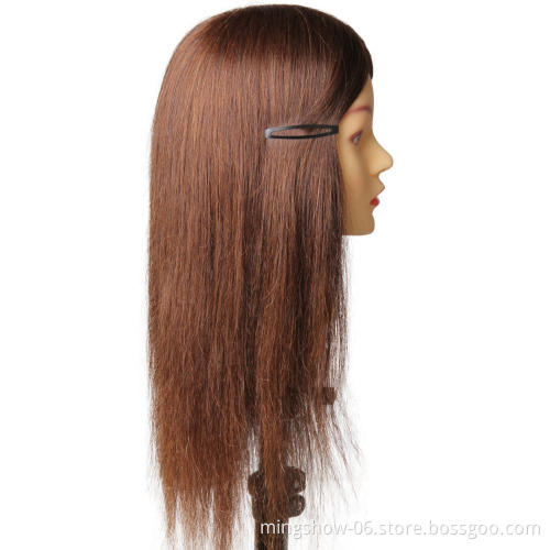 18" Practice Training Doll Head 100% human hair Hairdresser mannequin training  head